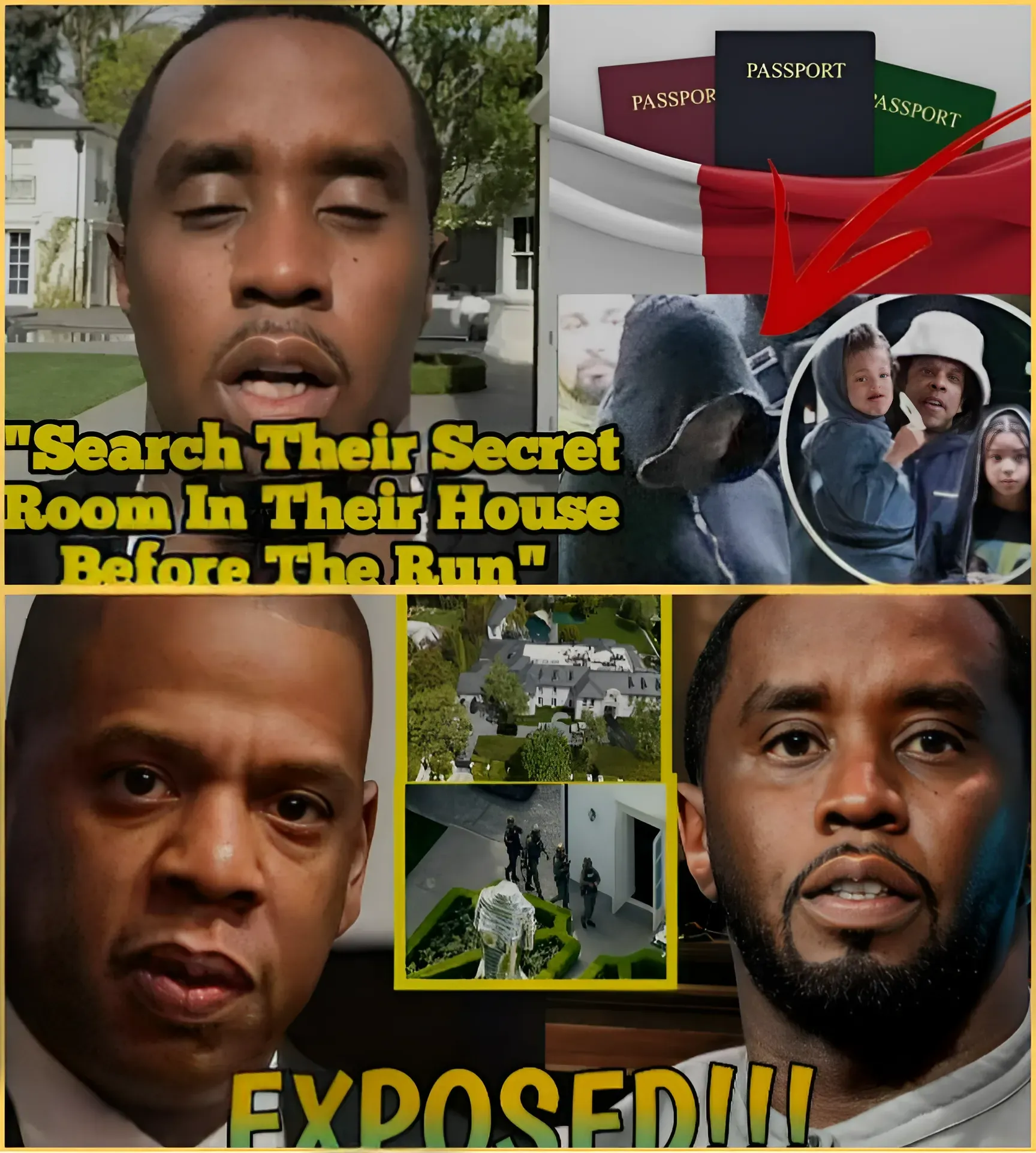 Jay-Z & His Family's Passport Sized After Diddy Reveals Hidden Room The ...